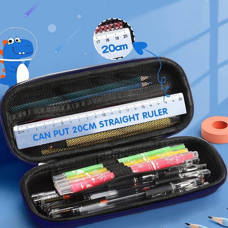 FEWOFJ 3D Astronaut Pencil Case for Kids Boys, Waterproof Pencil Box with Compartments Pen Pouch (Dark Blue) - Image 3
